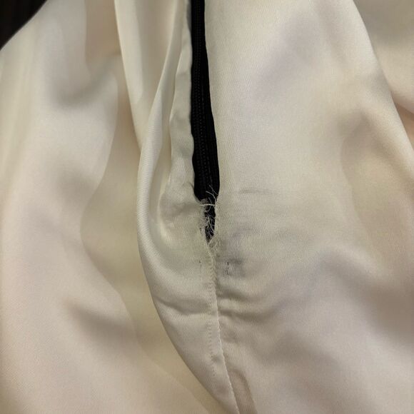 Marchesa Notte Beige Silk Black Lace Short Sleeve Romantic Bubble Mini Dress 10 - Picture 7 of 7